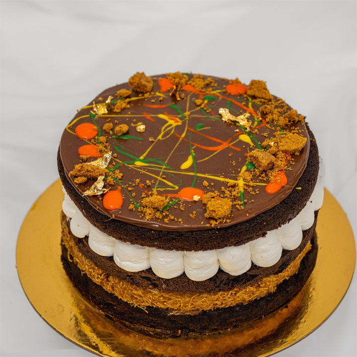 Dubai Chocolate Cake - Biscoff Kunafa