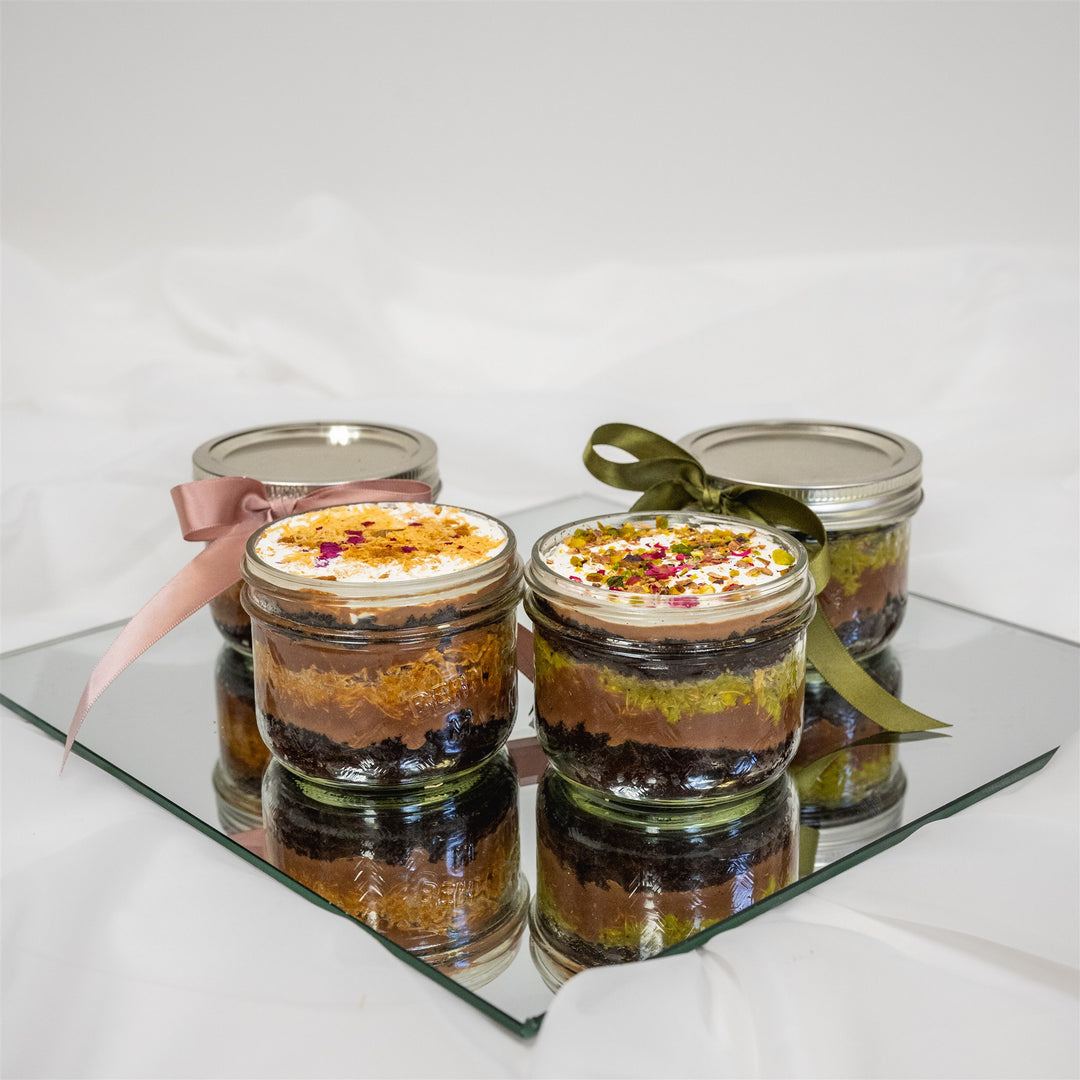 Dubai Chocolate Cake Jars