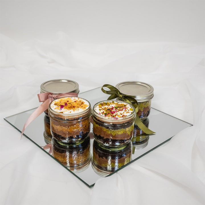 Dubai Chocolate Cake Jars