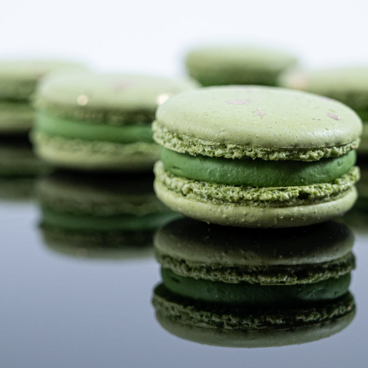 Pistachio White Chocolate Macarons