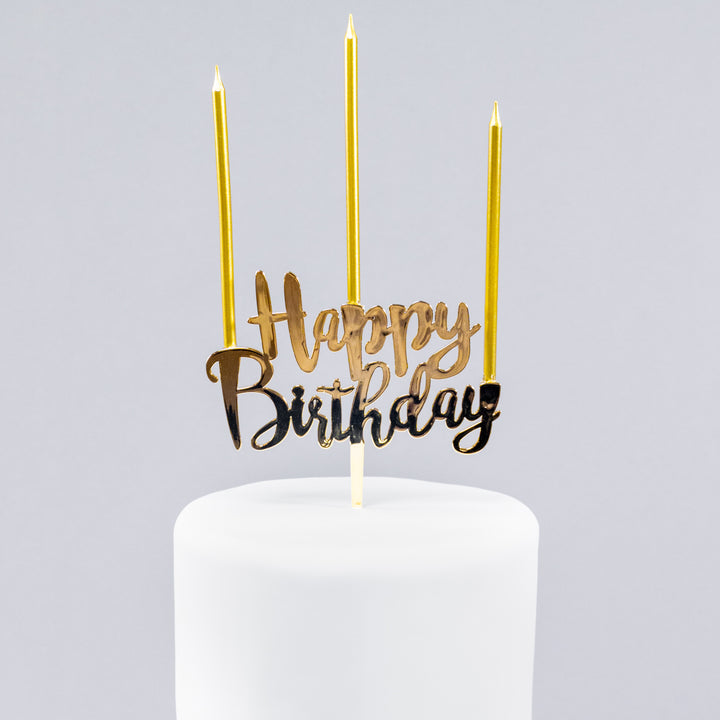 Happy Birthday Topper w/ 3 Candles