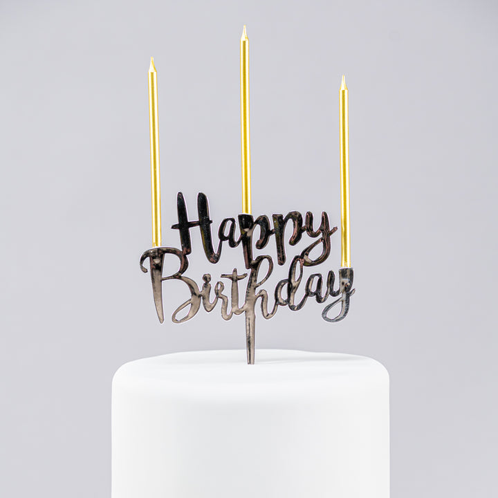 Happy Birthday Topper w/ 3 Candles
