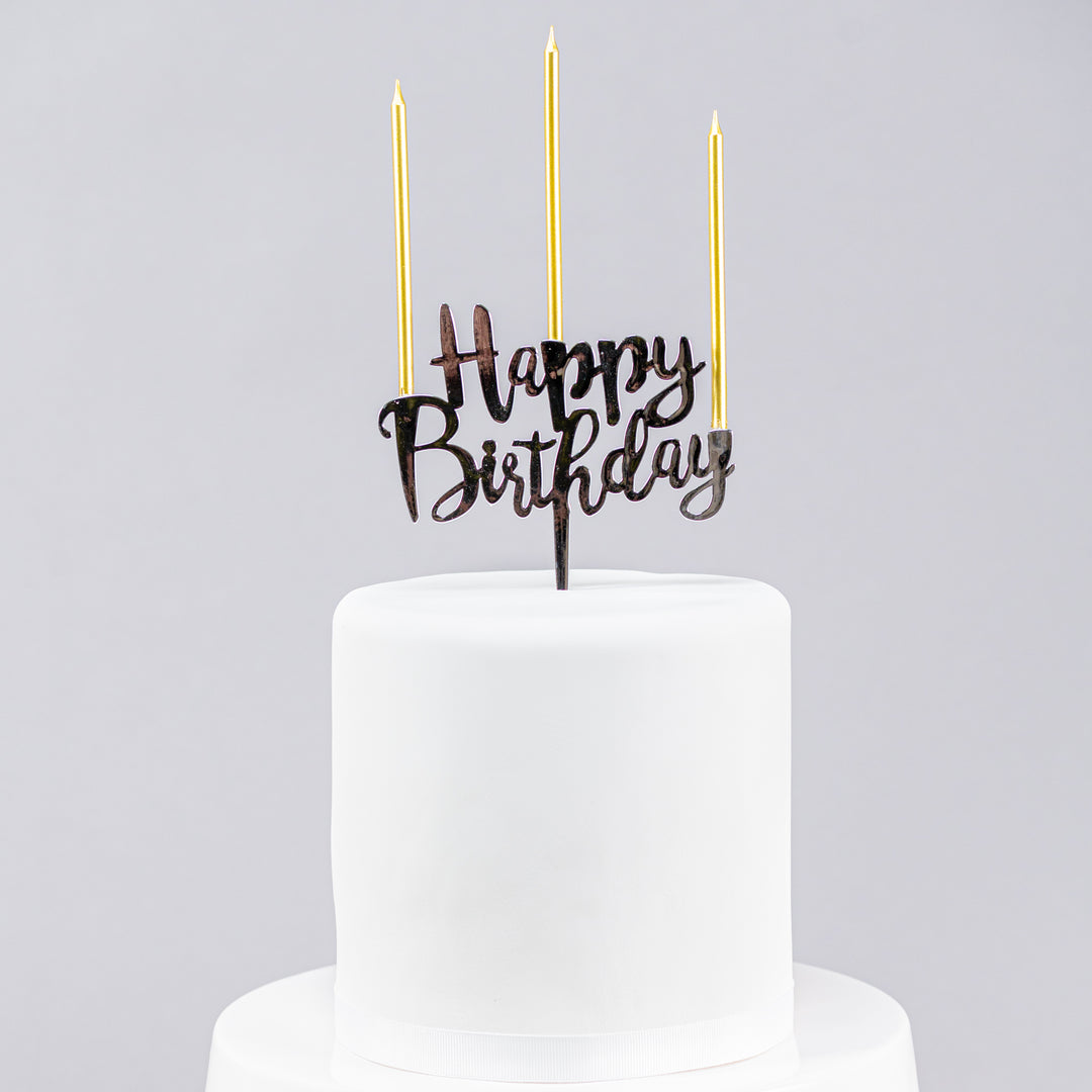 Happy Birthday Topper w/ 3 Candles
